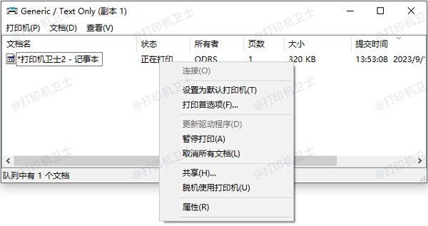 检查打印队列状态