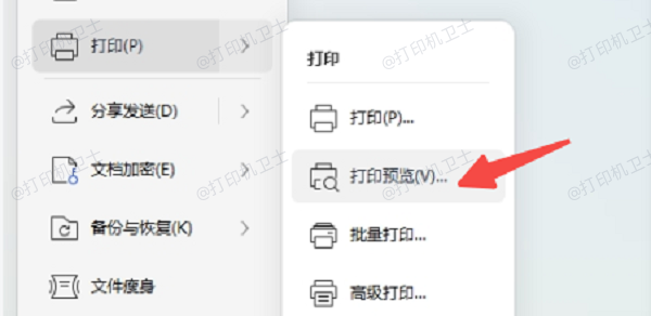 预览打印内容