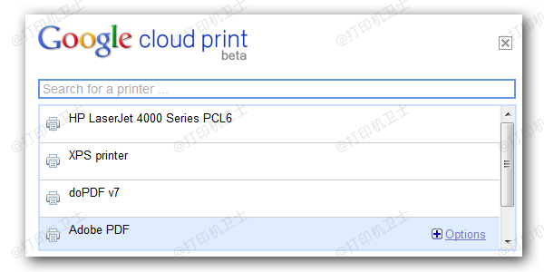 通过浏览器或Google Cloud Print